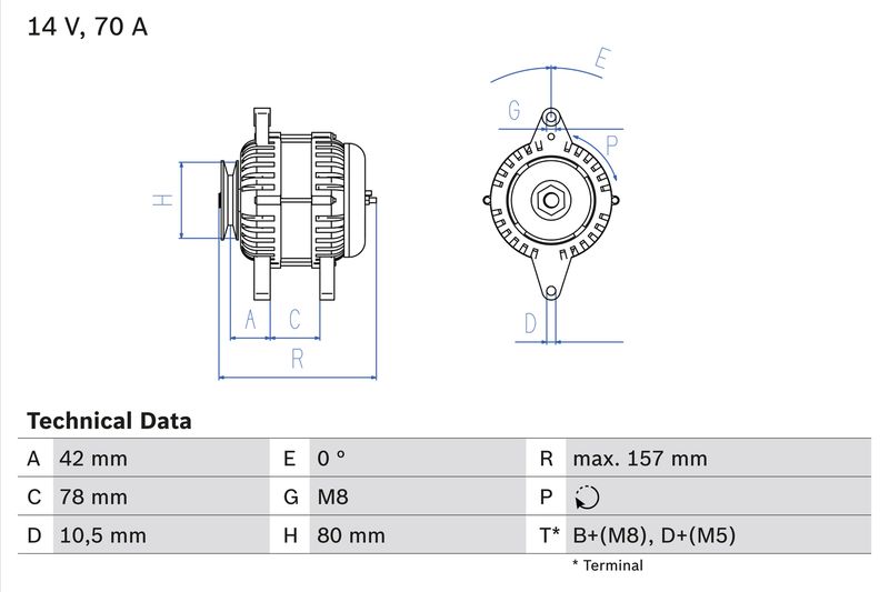 Bosch 0986040850 Alternator - 1