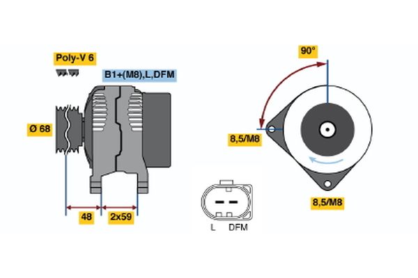 Bosch 0986041230 Alternator - 2