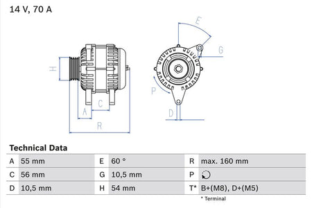 Bosch 0986041240 Alternator - 1