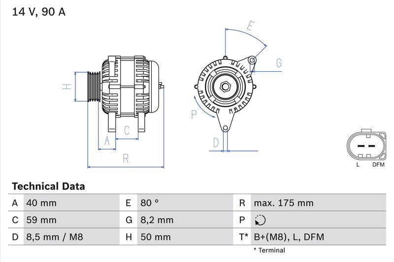Bosch 0986041310 Alternator - 1