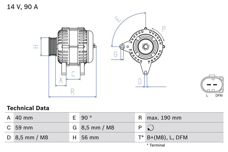 Bosch 0986041490 Alternator - 1