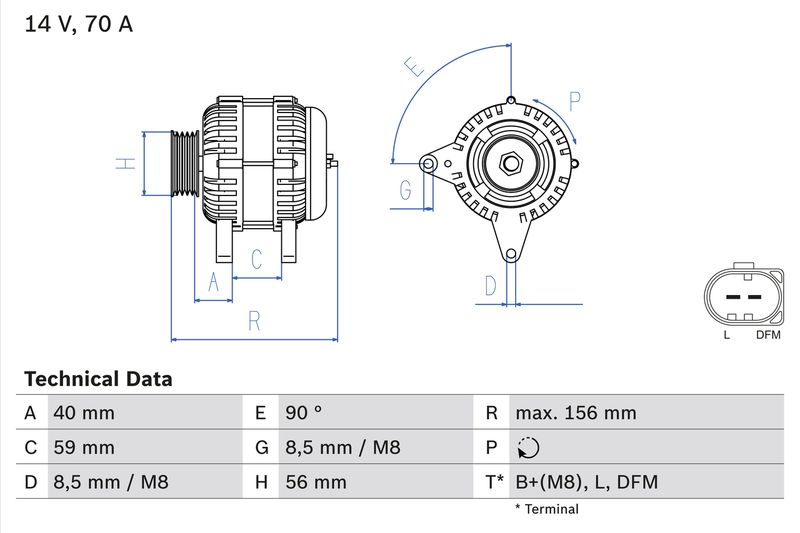 Bosch 0986041510 Alternator - 1