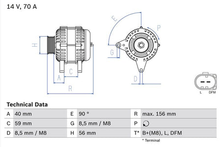 Bosch 0986041510 Alternator - 1