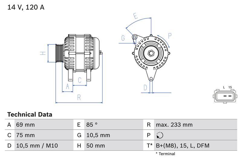 Bosch 0986041810 Alternator - 1