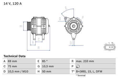Bosch 0986041810 Alternator - 1