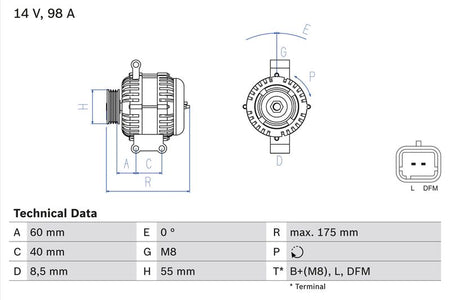 Bosch 0986041850 Alternator - 1