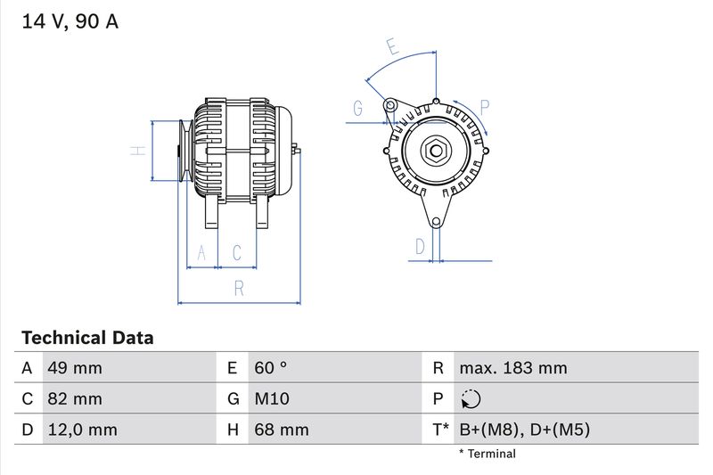 Bosch 0986041970 Alternator - 1
