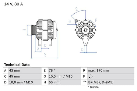 Bosch 0986042081 Alternator - 1