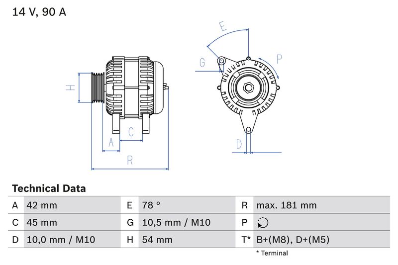Bosch 0986042091 Alternator - 1