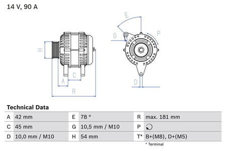 Bosch 0986042091 Alternator - 1