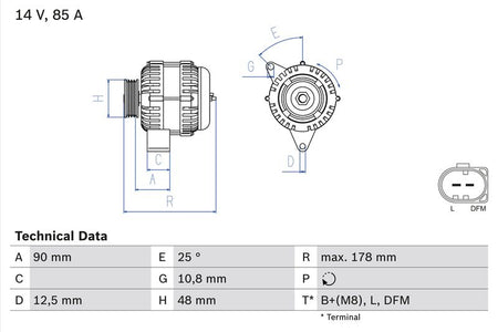 Bosch 0986042470 Alternator - 1