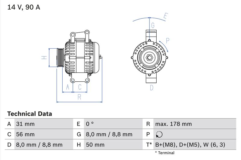 Bosch 0986042520 Alternator - 1
