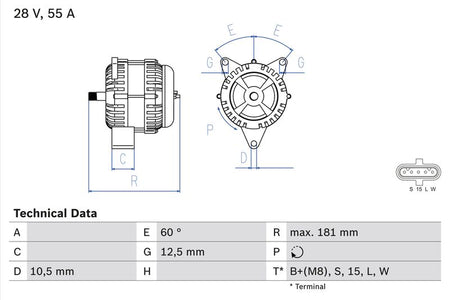 Bosch 0986042580 Alternator - 1