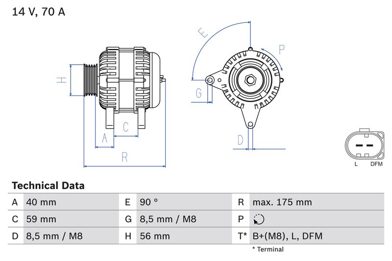 Bosch 0986042600 Alternator - 1