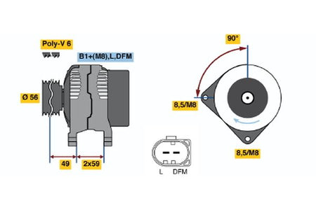 Bosch 0986042600 Alternator - 2