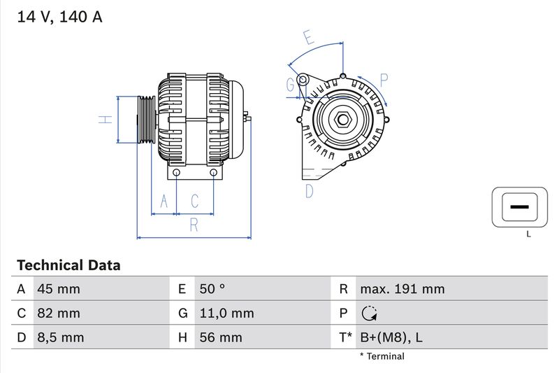Bosch 0986042840 Alternator - 1