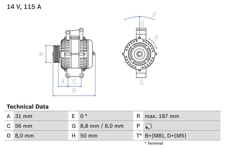 Bosch 0986043660 Alternator - 1