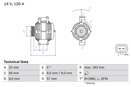 Bosch 0986044020 Alternator - 1