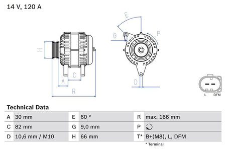 Bosch 0986044330 Alternator - 1