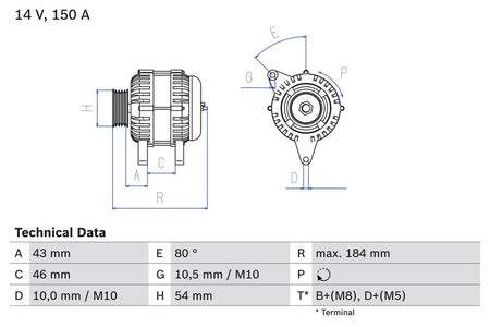 Bosch 0986044400 Alternator - 1