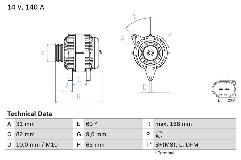 Bosch 0986044470 Alternator - 1