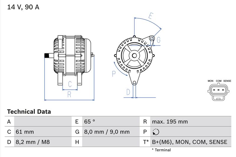 Bosch 0986044651 Alternator - 1