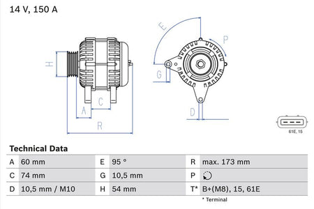 Bosch 0986045031 Alternator - 1