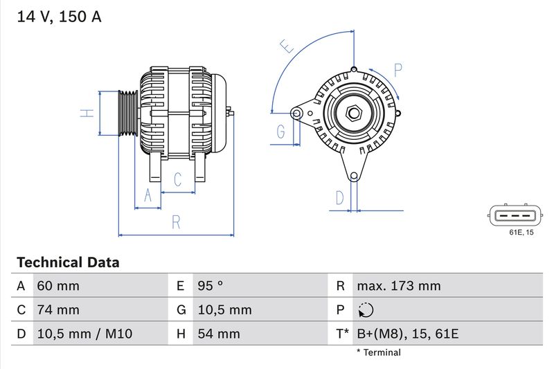 Bosch 0986045031 Alternator - 1