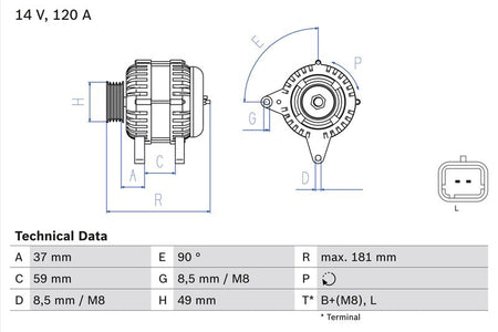 Bosch 0986045101 Alternator - 1