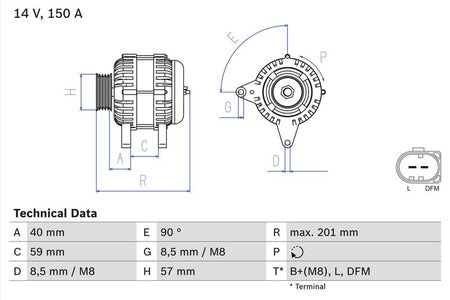 Bosch 0986045360 Alternator - 1