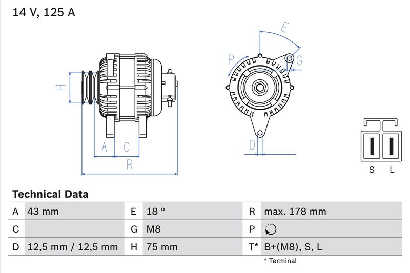 Bosch 0986045611 Alternator - 1