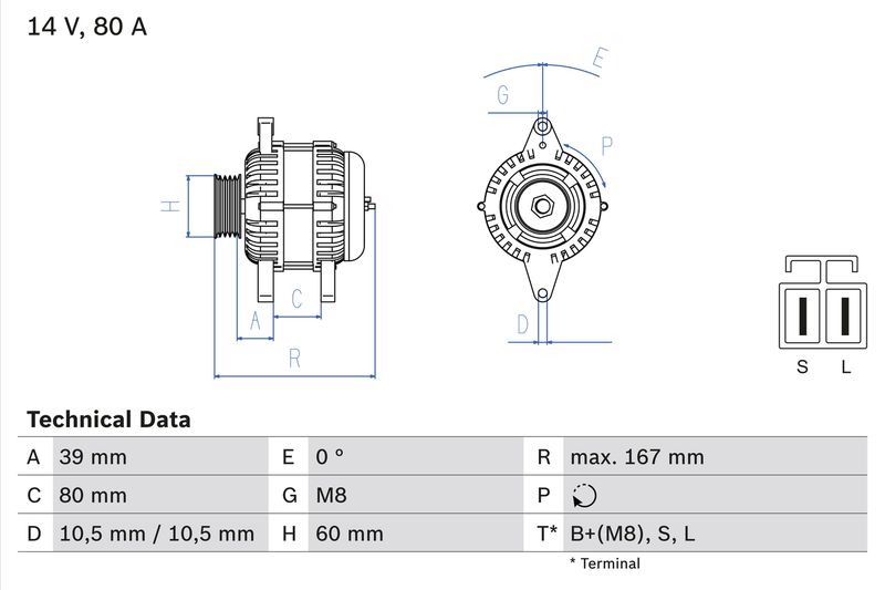 Bosch 0986045701 Alternator - 1