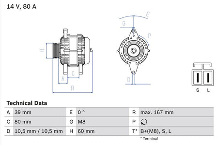Bosch 0986045701 Alternator - 1