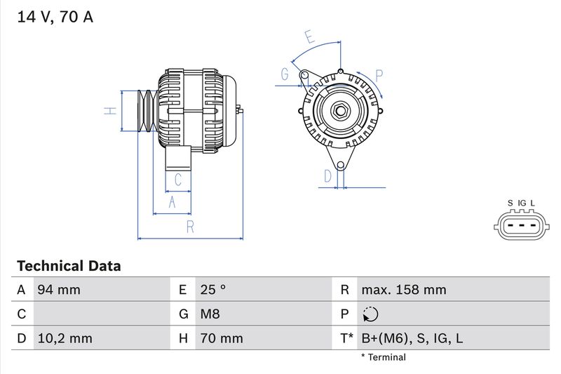 Bosch 0986045891 Alternator - 1