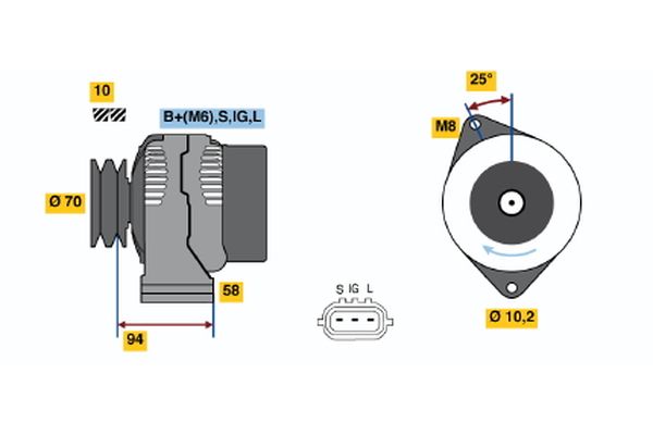 Bosch 0986045891 Alternator - 2