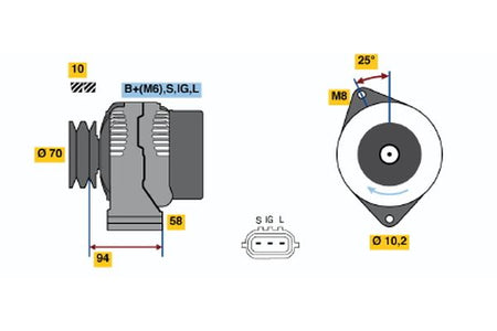 Bosch 0986045891 Alternator - 2