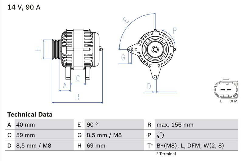 Bosch 0986046050 Alternator - 1