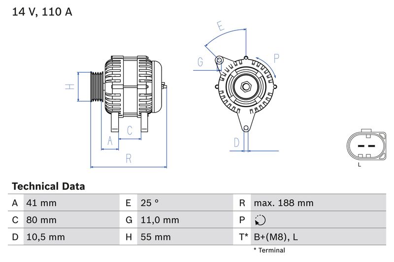Bosch 0986046060 Alternator - 1
