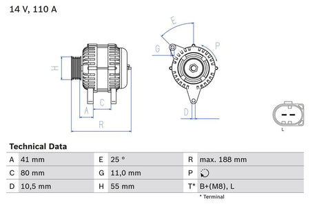 Bosch 0986046060 Alternator - 1