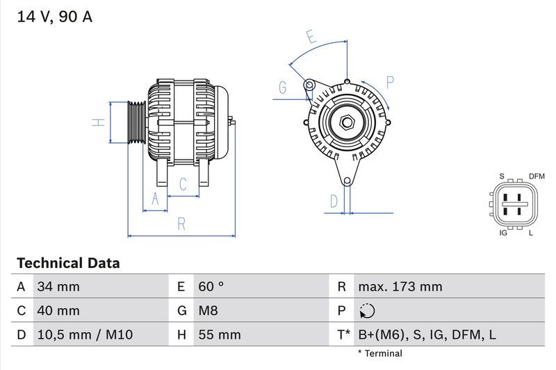 Bosch 0986046110 Alternator - 1
