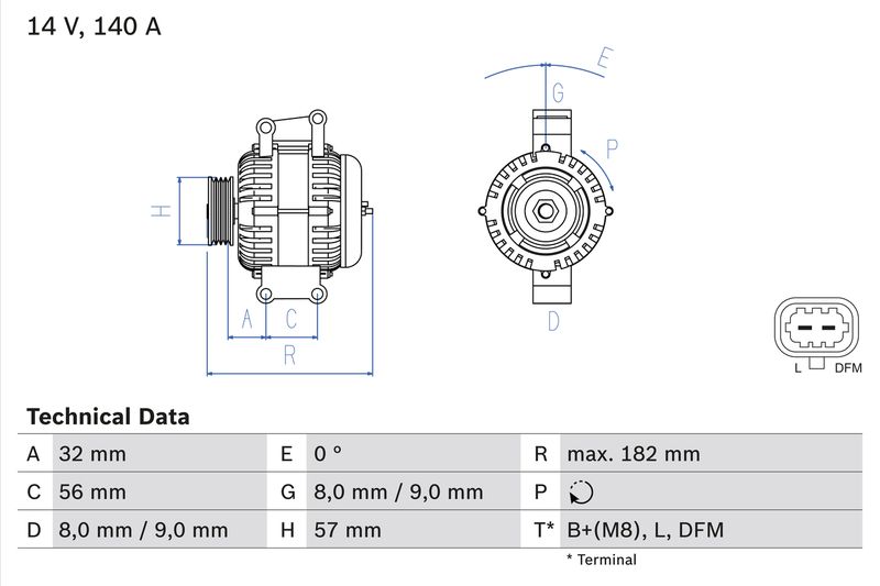 Bosch 0986046200 Alternator - 1