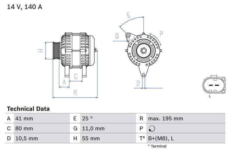 Bosch 0986046210 Alternator - 1