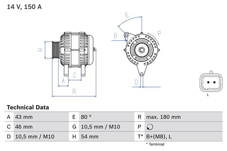 Bosch 0986046240 Alternator - 1