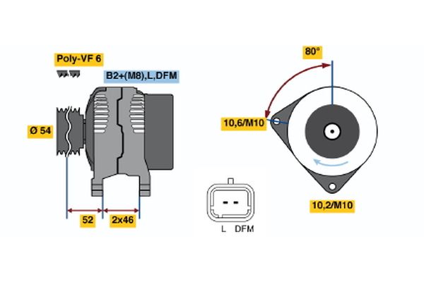 Bosch 0986046240 Alternator - 2