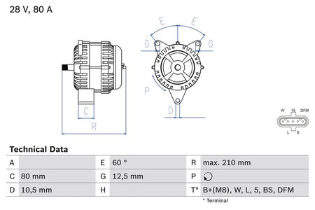 Bosch 0986046560 Alternator - 1