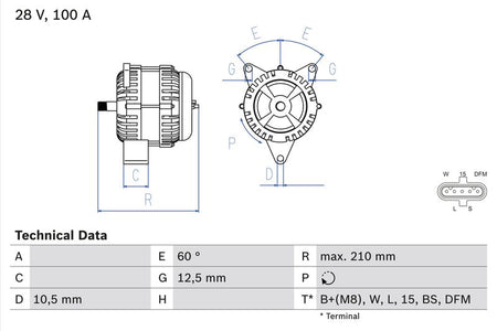 Bosch 0986046570 Alternator - 1