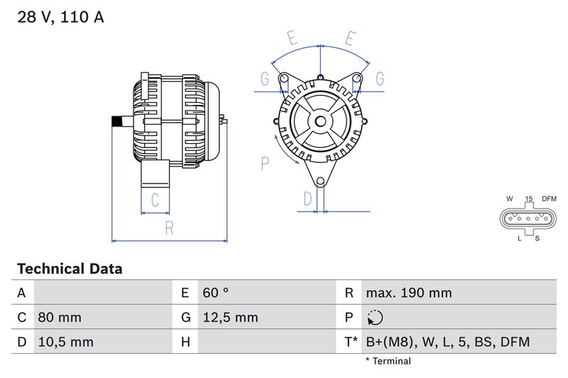 Bosch 0986046590 Alternator - 1