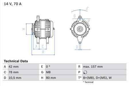 Bosch 0986047200 Alternator - 1