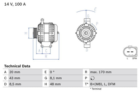 Bosch 0986047220 Alternator - 1