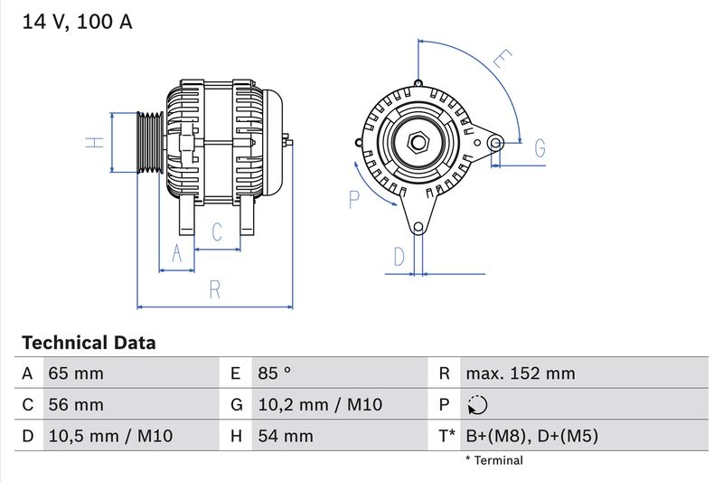 Bosch 0986047270 Alternator - 1